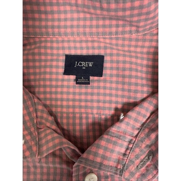 J.Crew Shirt Mens Large Pink Gray Check Long Sleeve Button Down - Picture 5 of 9